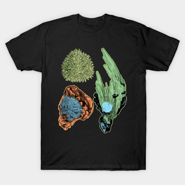 Geodes Rocks and Minerals T-Shirt by encycloart